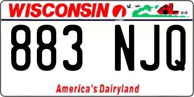 WI license plate 883NJQ