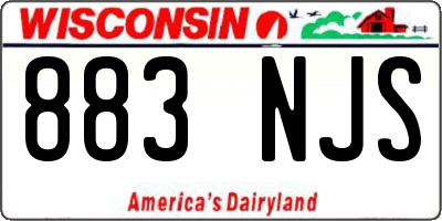 WI license plate 883NJS