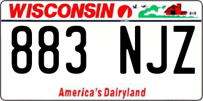 WI license plate 883NJZ