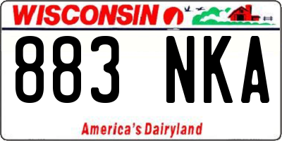 WI license plate 883NKA