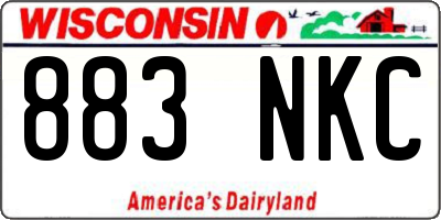 WI license plate 883NKC