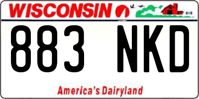 WI license plate 883NKD