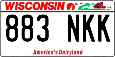 WI license plate 883NKK