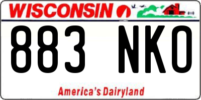 WI license plate 883NKO