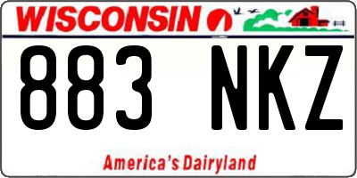 WI license plate 883NKZ