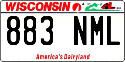 WI license plate 883NML