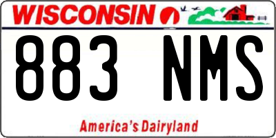 WI license plate 883NMS