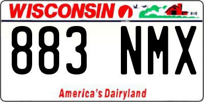 WI license plate 883NMX