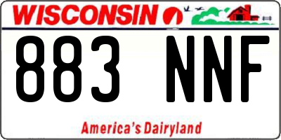 WI license plate 883NNF