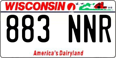 WI license plate 883NNR