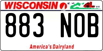WI license plate 883NOB
