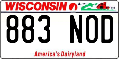 WI license plate 883NOD