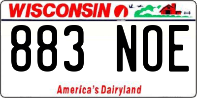 WI license plate 883NOE