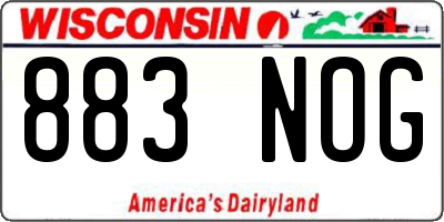WI license plate 883NOG
