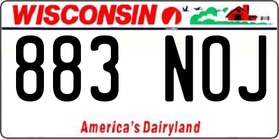 WI license plate 883NOJ