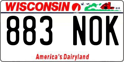 WI license plate 883NOK