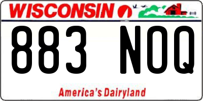 WI license plate 883NOQ