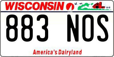WI license plate 883NOS