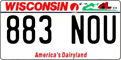 WI license plate 883NOU