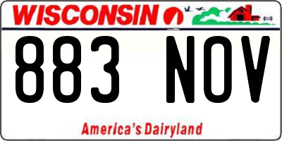 WI license plate 883NOV