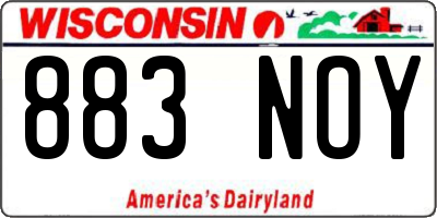 WI license plate 883NOY