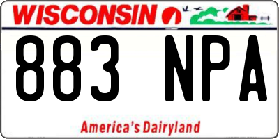 WI license plate 883NPA