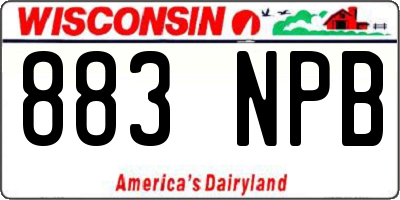 WI license plate 883NPB