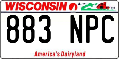 WI license plate 883NPC