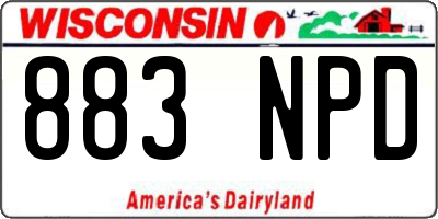 WI license plate 883NPD