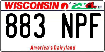 WI license plate 883NPF