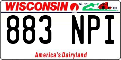 WI license plate 883NPI
