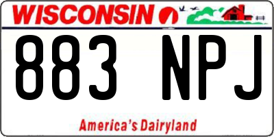 WI license plate 883NPJ