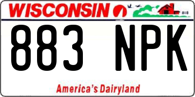 WI license plate 883NPK