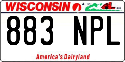 WI license plate 883NPL