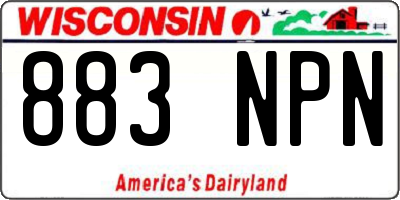 WI license plate 883NPN