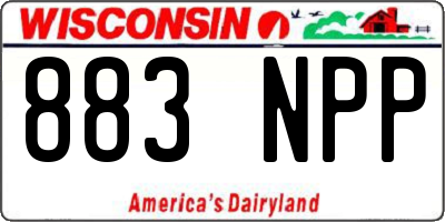 WI license plate 883NPP