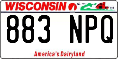 WI license plate 883NPQ
