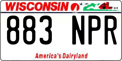 WI license plate 883NPR