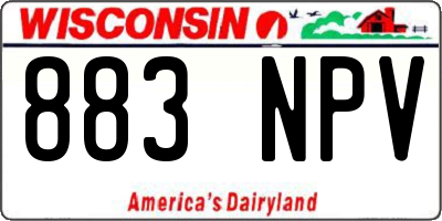 WI license plate 883NPV