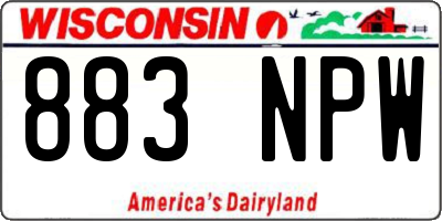 WI license plate 883NPW