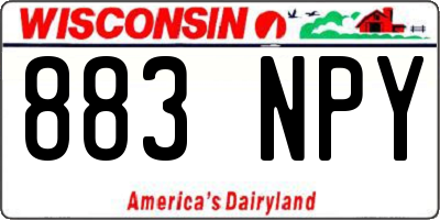 WI license plate 883NPY