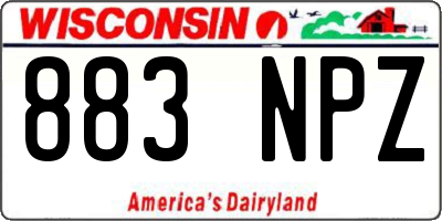 WI license plate 883NPZ