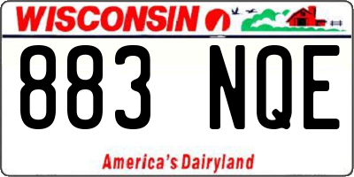 WI license plate 883NQE