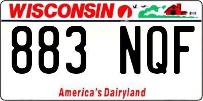 WI license plate 883NQF