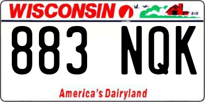 WI license plate 883NQK