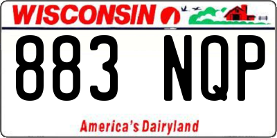 WI license plate 883NQP