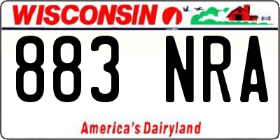 WI license plate 883NRA