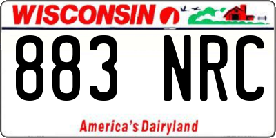 WI license plate 883NRC