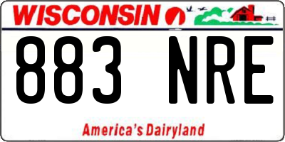 WI license plate 883NRE