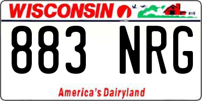 WI license plate 883NRG